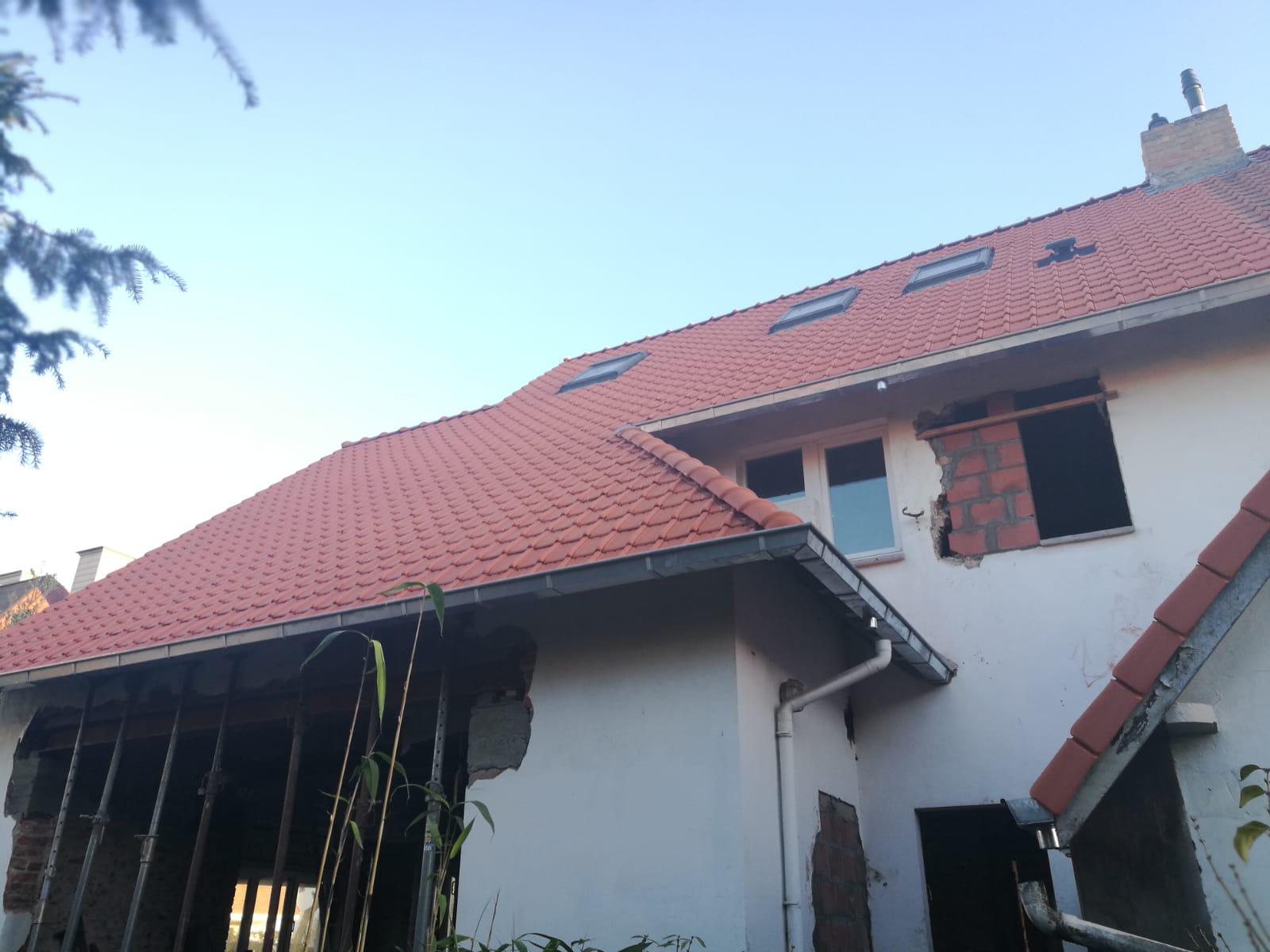Renovatie - Knokke - Koramic 44 natuurrood - goten vierkant zink