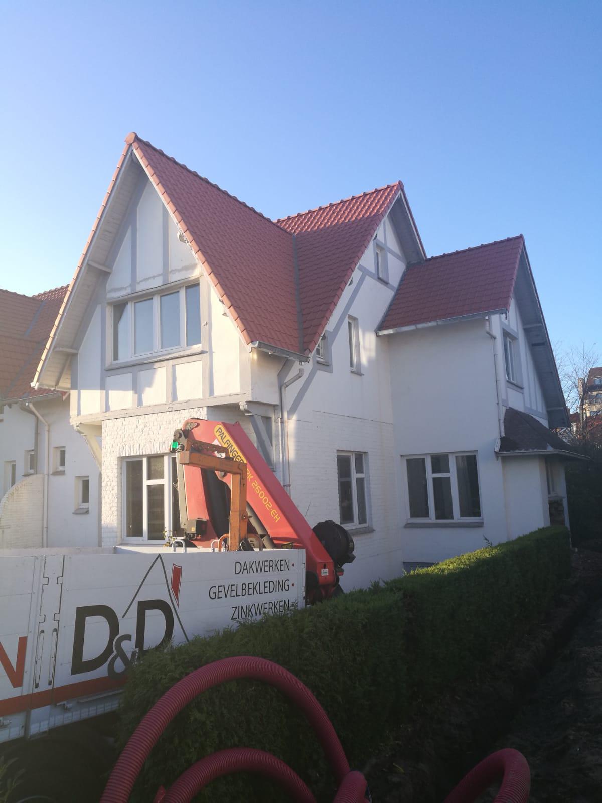 Renovatie - Knokke - Koramic 44 natuurrood - goten vierkant zink