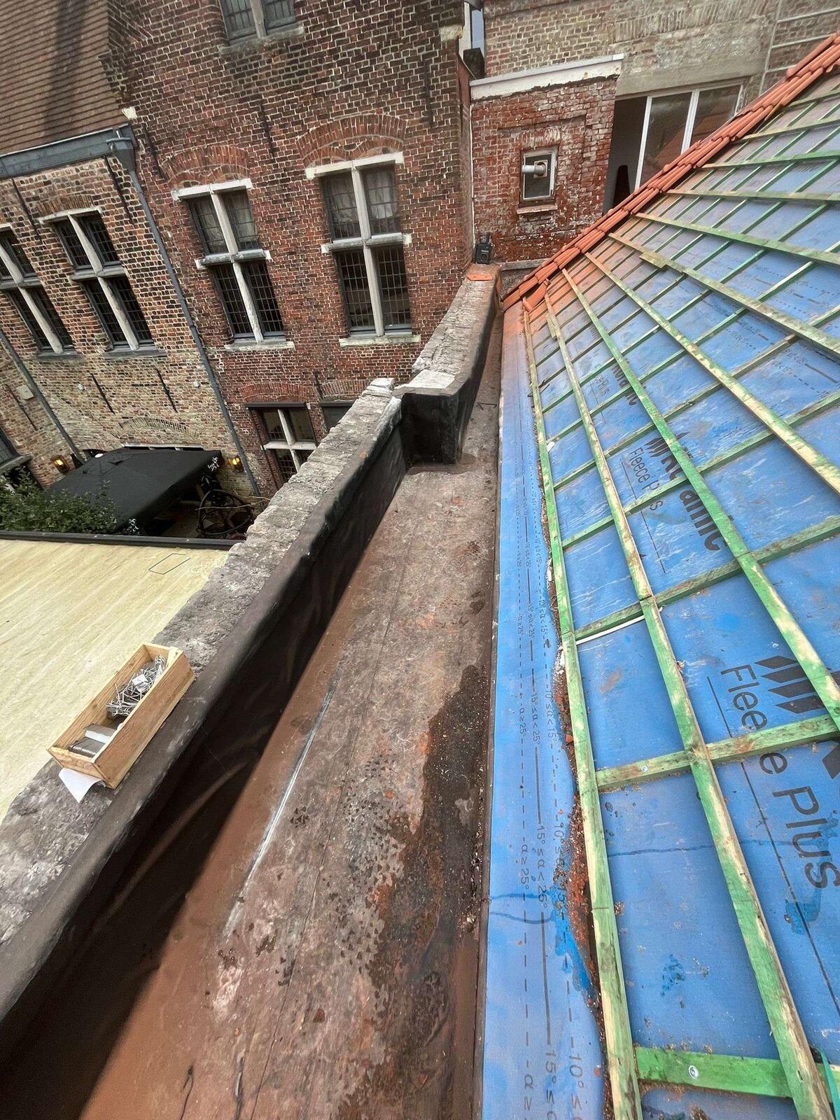 d-ddakwerken Tielt - Koramic Oude Pottelbergse pan 451 - Sarking - EPDM - plat dak